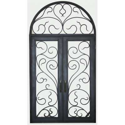 high quality simple iron grill window door designs/wrought iron glass door