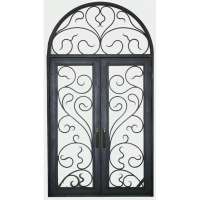 high quality simple iron grill window door designs/wrought iron glass door