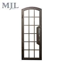 Zinc Spraying Waterproof Used Interior Wrought Iron Door with Glass